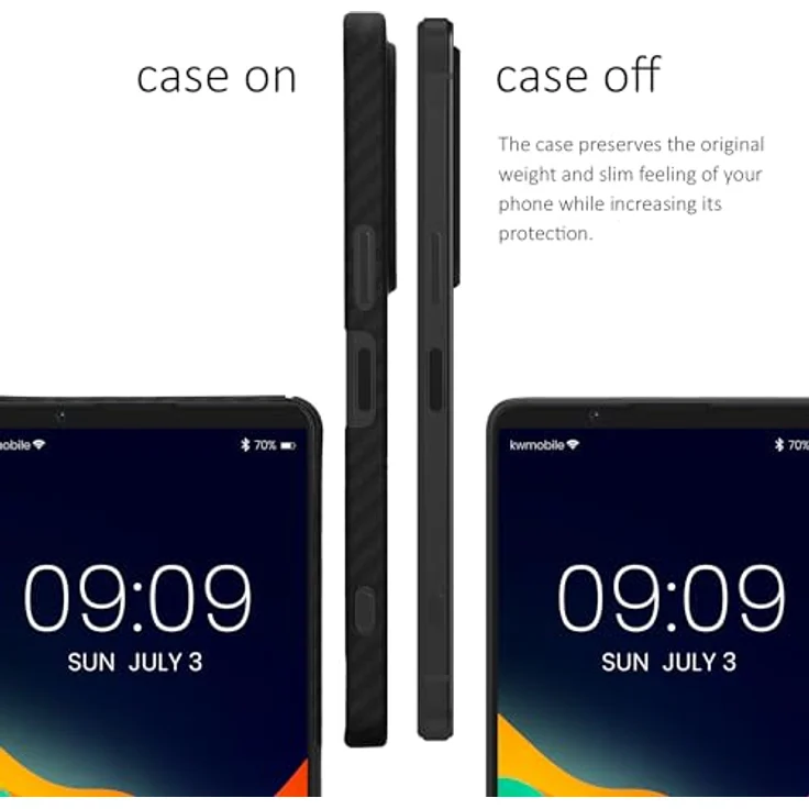 kalibri Schutzhülle kompatibel mit Sony Xperia 1 VI - Aramid Backcover - Schwarz matt, extrem fest und leicht – Bild 4