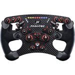 Fanatec ClubSport Steering Wheel Formula V2.5 X, 270 mm Formel-Lenkrad mit Carbonfrontplatte, Ledergriffen in Schwarz/Rot, Magnetpaddles und OLED-Display