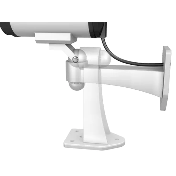 BASI 2er Set Kamera-Attrappe mit blinkendem LED-Licht, Silber, für Innen- und Außenbereich, CCTV, Wandhalterung, drahtlos, 2 Stück – Bild 5