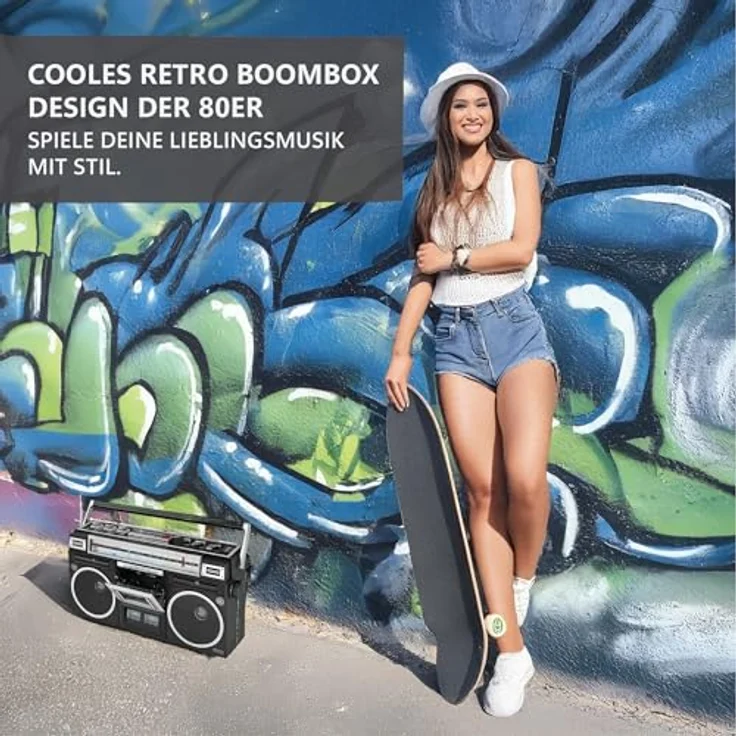 Silva Schneider Ghettoblaster Radio (Aufnahmefunktion, Inkl. Mikrofon) – Bild 5