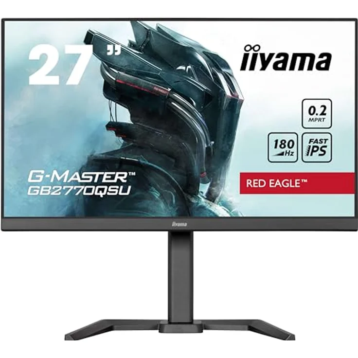 iiyama G-Master Red Eagle GB2770QSU-B6 27" Fast-IPS Gaming Monitor WQHD 180Hz HDMI DP USB3.2, Schwarz – Bild 2