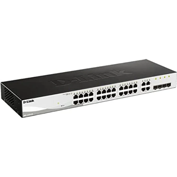 D-Link DGS-1210-24/E 24-Port Smart Managed Gigabit Switch (24x 10/100/1000Mbit/s,4X Glasfaser SFP/Combo Slots, lüfterlos & energiesparend) - Nur EU-Netzkabel – Bild 3