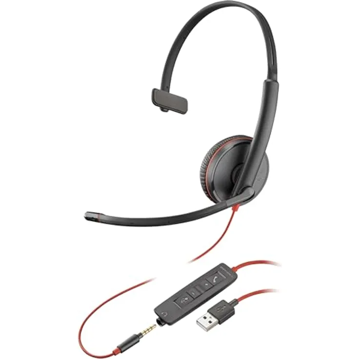 HP Poly Blackwire 3215 USB-A Mono, Headset mit hochwertiger Leistung und großartigem Design