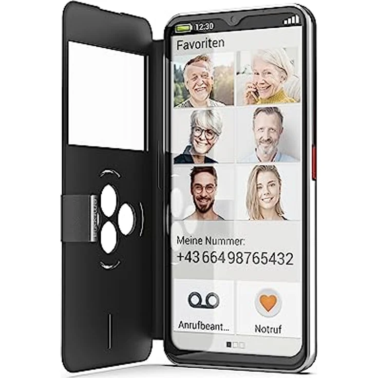 emporiaSMART.6, Seniorenhandy, 5G Volte, Senioren Smartphone ohne Vertrag, Mobiltelefon mit Notruftaste, 6,58-Zoll-Display, Android 13, 50 MP Kamera, Schwarz – Bild 2