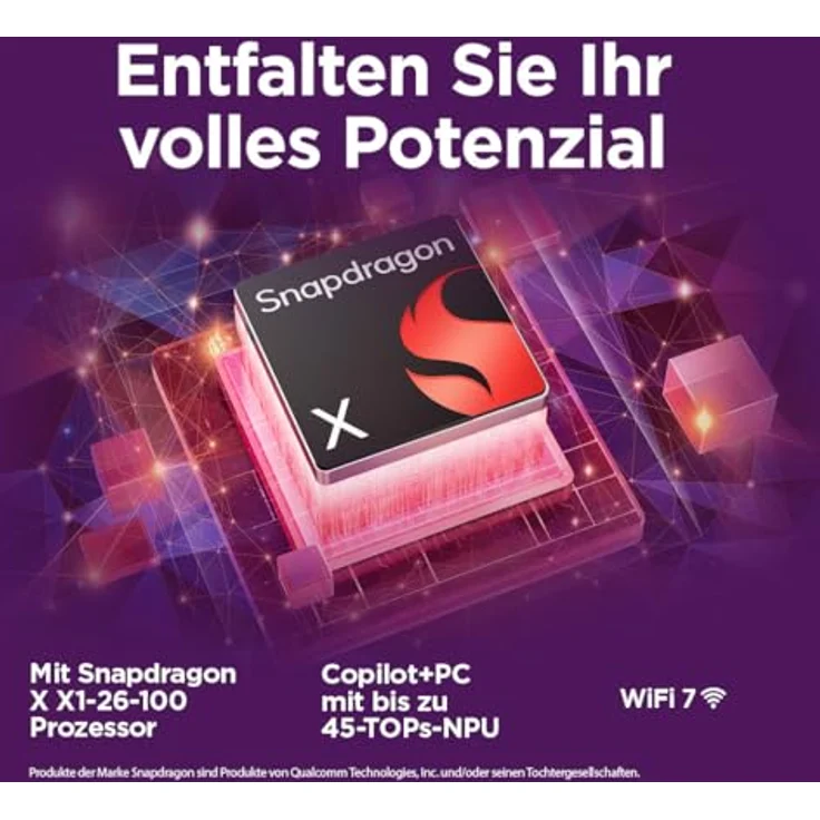 Lenovo IdeaPad Slim 5X Laptop | 14" WUXGA OLED Display | Snapdragon X X1-26-100 | 16GB RAM | 512GB SSD | Qualcomm Adreno GPU | Win11 | QWERTZ Beleuchtet | Farbe Abyss Blue | 3 Monate Premium Care – Bild 5