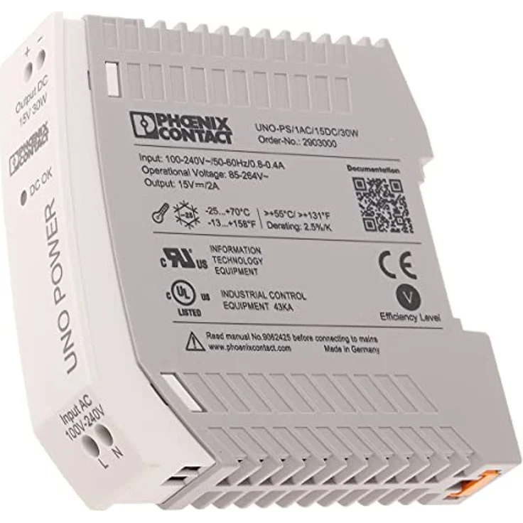 Phoenix Contact Uno PS/1 AC/DC, Hutschienen-Netzteil mit 30 W und hoher Energieeffizienz – Bild 1