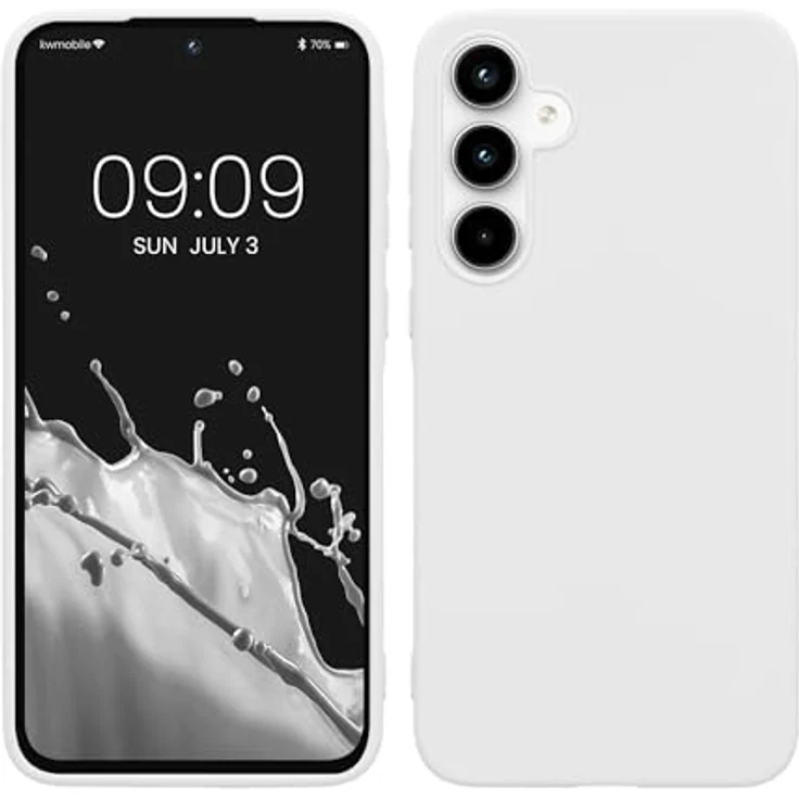 kwmobile Hülle für Samsung Galaxy A35, weiches TPU Silikon Case für kabelloses Laden, Weiß matt – Bild 1