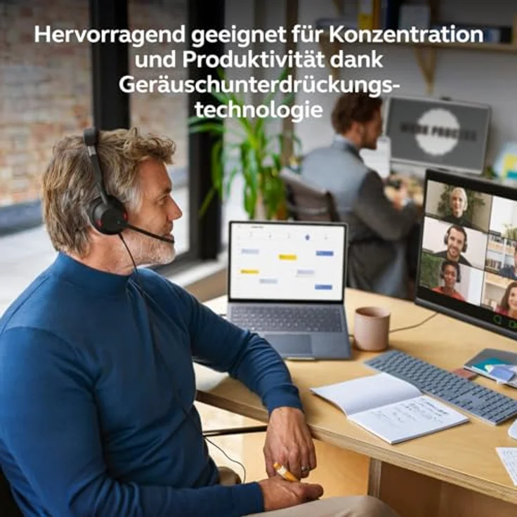 Jabra Evolve2 50, USB-A/USB-C schnurgebundenes Mono Headset mit aktiver Geräuschunterdrückung, zertifiziert für Microsoft Teams – Bild 8