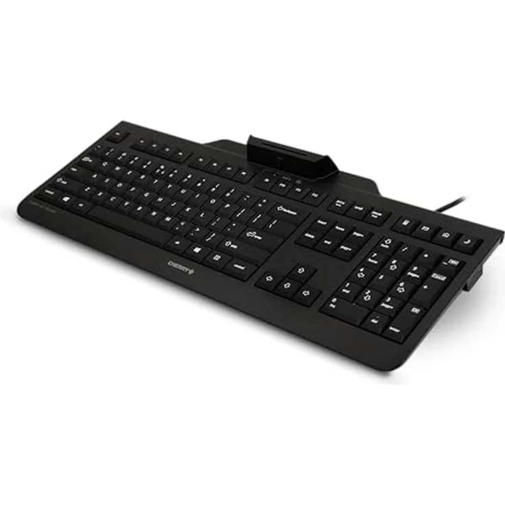 CHERRY KC 1000 SC, Kabelgebundene Security-Tastatur mit integriertem Kartenleser, US-Layout (QWERTY), Plug & Play (USB-A), Flaches Design, Schwarz – Bild 2