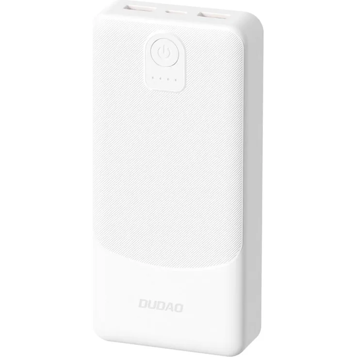 Dudao K10 Powerbank 10000mAh, 2 x USB-A, 2.4A, USB-C Unterstützung, LED-Anzeige, Weiß