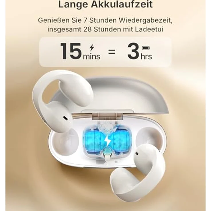 Edifier R1 Open-Ear True Wireless Earbuds, Bluetooth 5.4, 28 Std. Akku, AI Clear Calls, IP56, Weiß – Bild 3