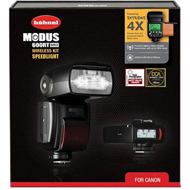 Hahnel Modus 600RT MK II Wireless Kit für Canon Slave-Flash schwarz – Blitze (Sklavenblitz, schwarz, 1,5 s, Canon, 5600 K, -7 – 90 °)