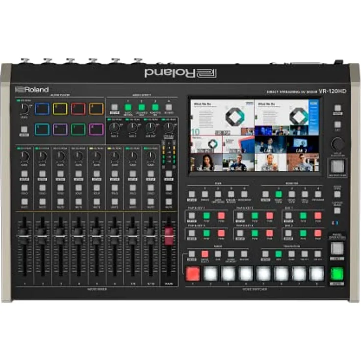 Roland VR-120HD Direct Streaming AV-Mixer | Professioneller tragbarer Hybrid-Event-Mixer für einzelnen Anwender | Umfassende Automation | Moderne Effekte | PTZ-Unterstützung