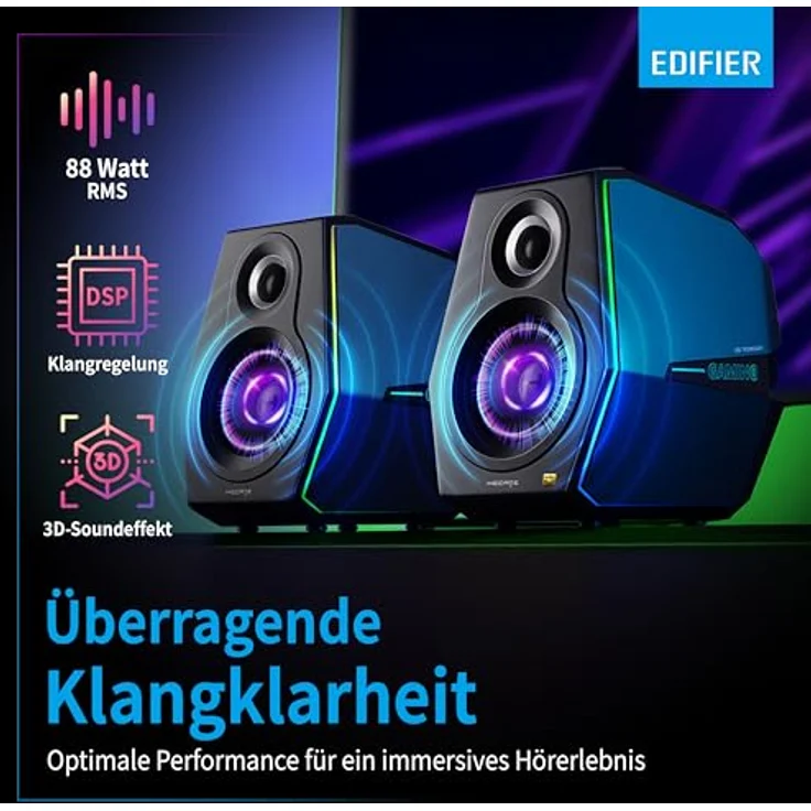 Edifier Aktivboxen G5000 2.0 Bluetooth Gaming RGB schwarz – Bild 5