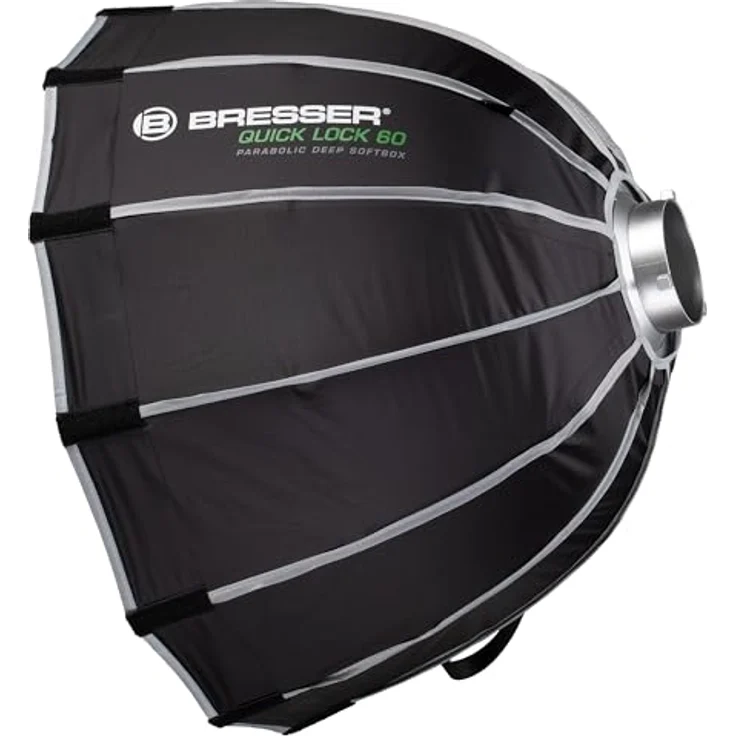 Bresser Parabol Softbox 60 cm, Quick Lock System, Bowens-Anschluss, Innen- und Außendiffusor, Wabengitter für Porträt- und Produktfotografie – Bild 4