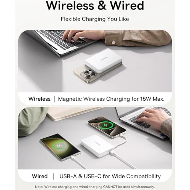 Baseus Airpow II Powerbank 10000 mAh, Qi2 mit MagSafe 22,5 W, inkl. USB-C-Kabel 20 V/3 A, Weiß – Bild 4