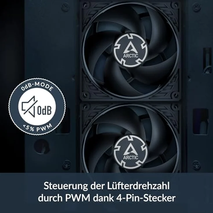 ARCTIC P9 PWM PST - PC Lüfter, 92 mm PWM Gehäuselüfter mit Kabelsplitter, stufenlos regelbar von 200-3000 RPM, optimiert für statischen Druck, leiser 0dB-Mode - Schwarz – Bild 3