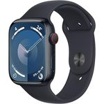 Apple Watch Series 9 GPS + Cellular, 45 mm Aluminiumgehäuse Mitternacht, Sportarmband Mitternacht – M/L