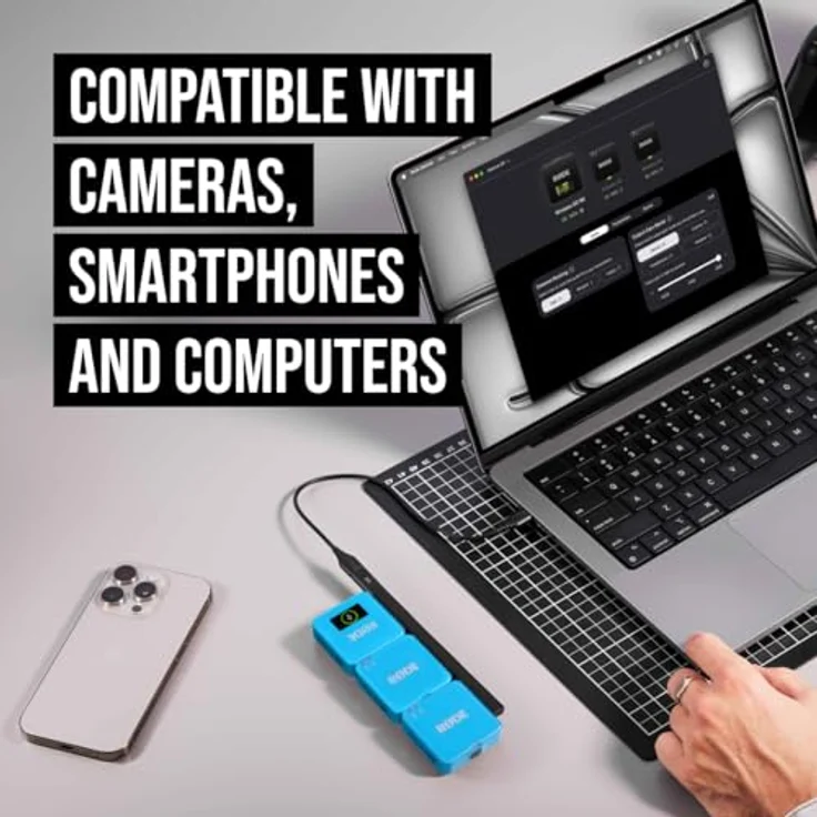 RØDE Wireless GO (Gen 3) – Kabelloses Mikrofon mit 32-Bit Float Aufnahme, automatischer Pegelregelung und 2,4 GHz digitale Übertragung, blau – Bild 6