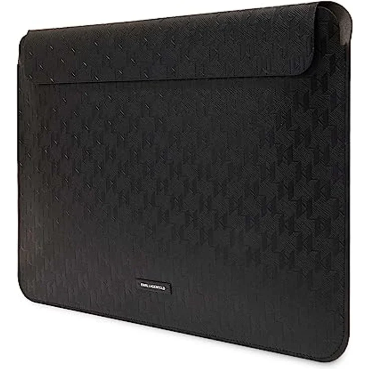 Karl Lagerfeld Sleeve KLCS14SAKCPMK, 14" Laptop-Tasche aus ökologischem Leder in Schwarz Saffiano, Karl&Choupette – Bild 3