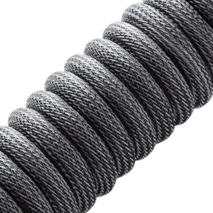 CableMod Classic Coiled Keyboard Cable - Spiralkabel für Tastatur USB C auf USB Typ A - Gaming Tastaturkabel 1,5m Lange - Hohe Lebensdauer - Grau – Bild 2