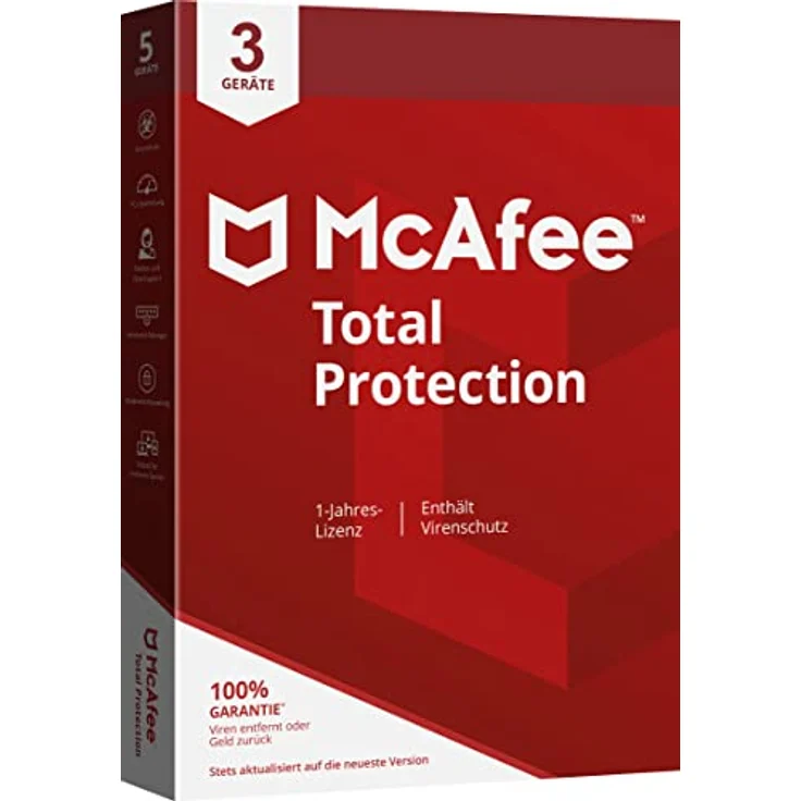 McAfee Total Protection, 3-Geräte, 1-Jahr, Windows/Mac/Android/iOS (Code in a Box) – Bild 1