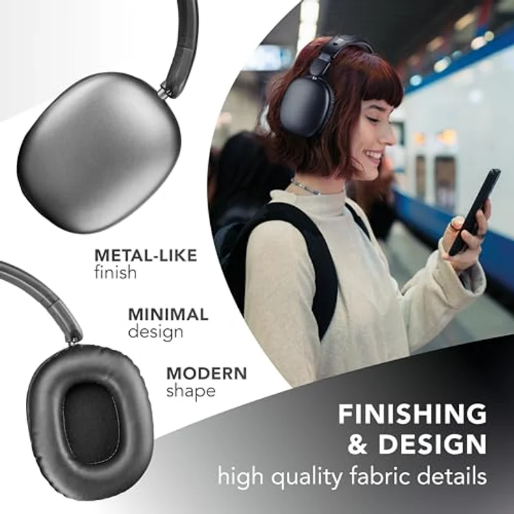 Cellularline Music & Sound MAXI 3, Bluetooth Kopfhörer mit ANC, 27 Stunden Akkulaufzeit, kabellos und kabelgebunden, Schwarz – Bild 5