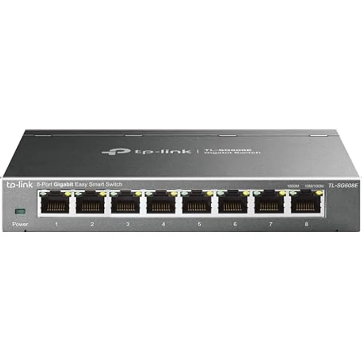 TP-Link TL-SG608E 8-Ports Gigabit Easy Smart Managed Netzwerk Switch, Plug-and-Play, Metallgehäuse, QoS, IGMP-Snooping, VLAN, zentrales Management – Bild 1