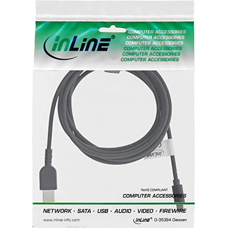 InLine - Stromkabel - USB-C (M) bis Stromstecker (11 mm x 11 mm x 4,5 mm) (M) - DC 18 - 20 V - 3.25 A - 2 m - Schwarz (26671) – Bild 3
