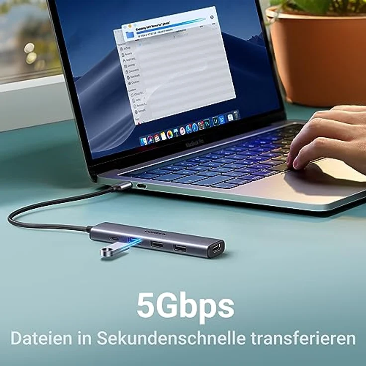 UGREEN USB-C® Dockingstation CM478, HDMI und USB-A Anschlüsse, 4K @ 30Hz, 100W Power Delivery, Plug-and-Play – Bild 5
