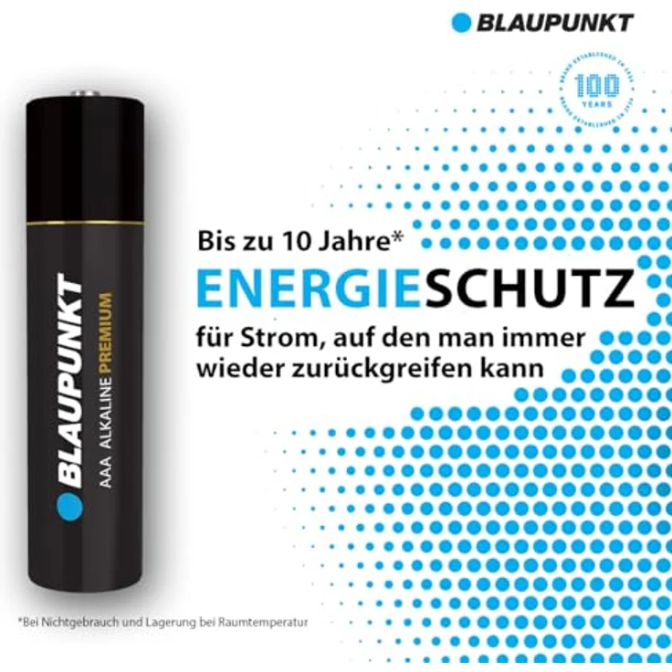 BLAUPUNKT Premium AAA Alkalibatterien Packung mit 4, ideal für Gamecontroller und Spielsachen, LR03BPR/4CP, 10 Jahre Batteriestromschutz, plastikfreie Verpackung – Bild 3