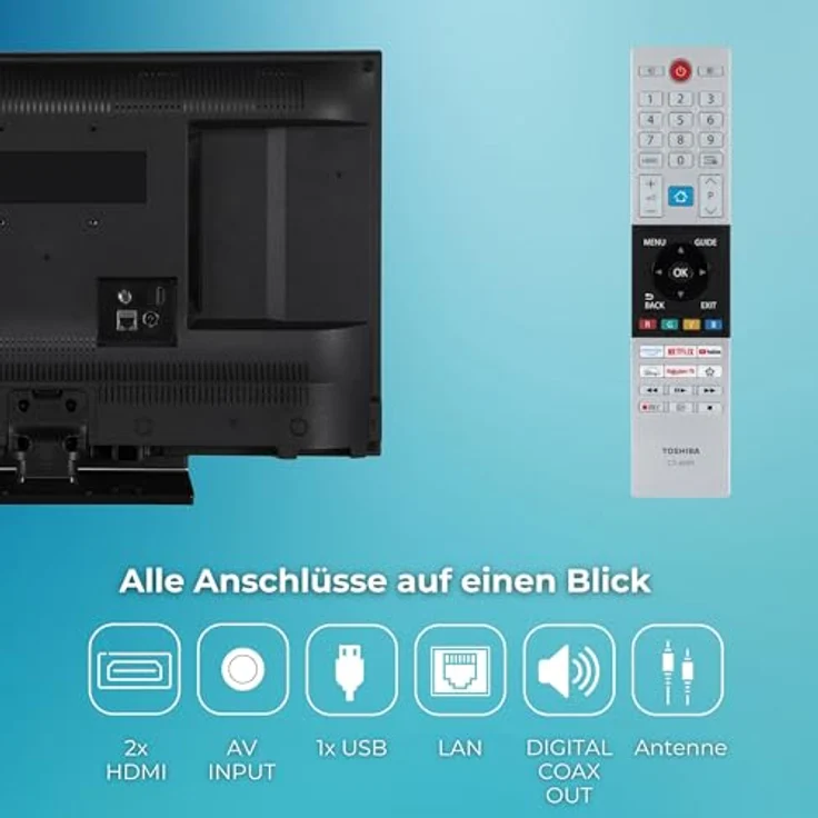 Toshiba 24WV3F63DA, 24 Zoll HD Smart TV mit HDR, Triple-Tuner und Bluetooth, VIDAA Smart TV – Bild 4