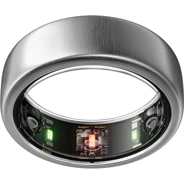 Oura Ring Gen3 Horizon, Smart Ring aus gebürstetem Titan, Silber, zur Überwachung von Schlaf, Aktivitätsniveau, Herzfrequenz und Stress – Bild 1
