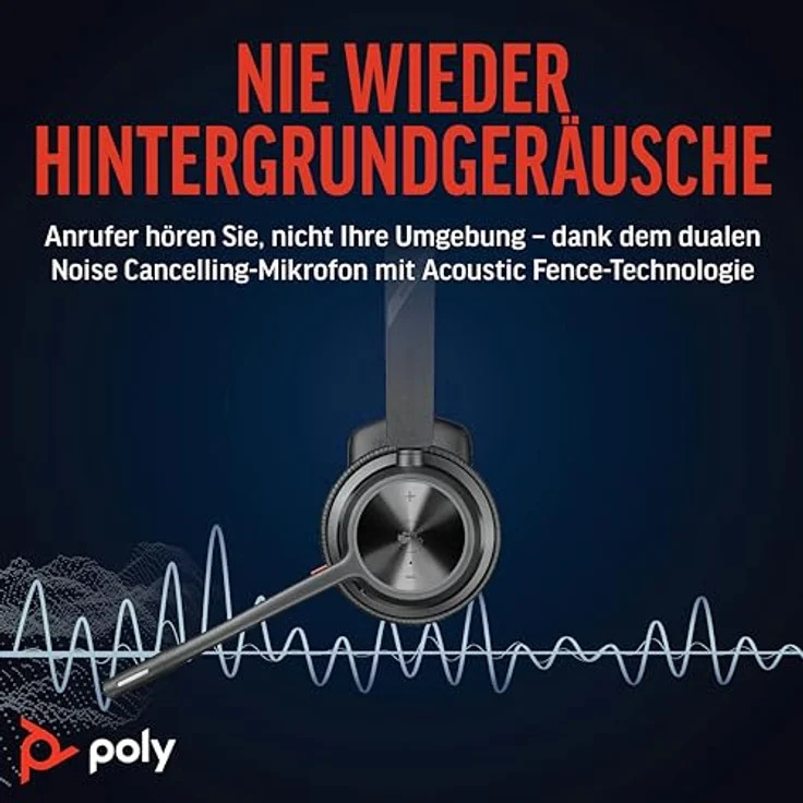 Poly Voyager 4310 UC, Schnurloses Ein-Ohr-Bluetooth-Headset mit Noise Cancelling Mikrofonarm, 24 Stunden Akkulaufzeit, kompatibel mit Teams und Zoom – Bild 3