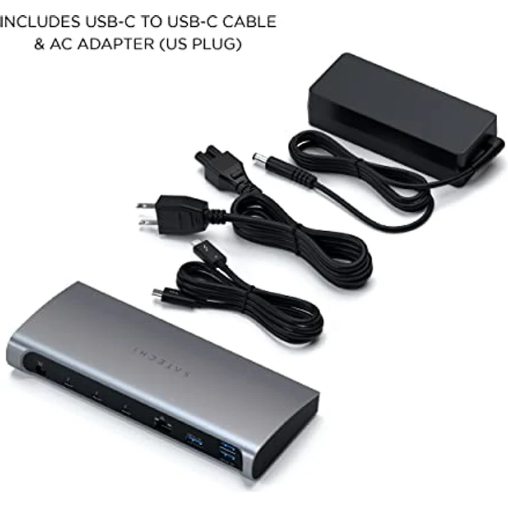 Satechi Thunderbolt 4 Dock – 11-in-1 – Thunderbolt 4 Host Port, 3 Thunderbolt 4 Downstream Ports, 3 USB-A 3.2 Ports, USB-A 2.0 Port, SD-Kartenleser, GbE, Audiobuchse – Kompatibel mit M2 & M1 MacBook – Bild 5