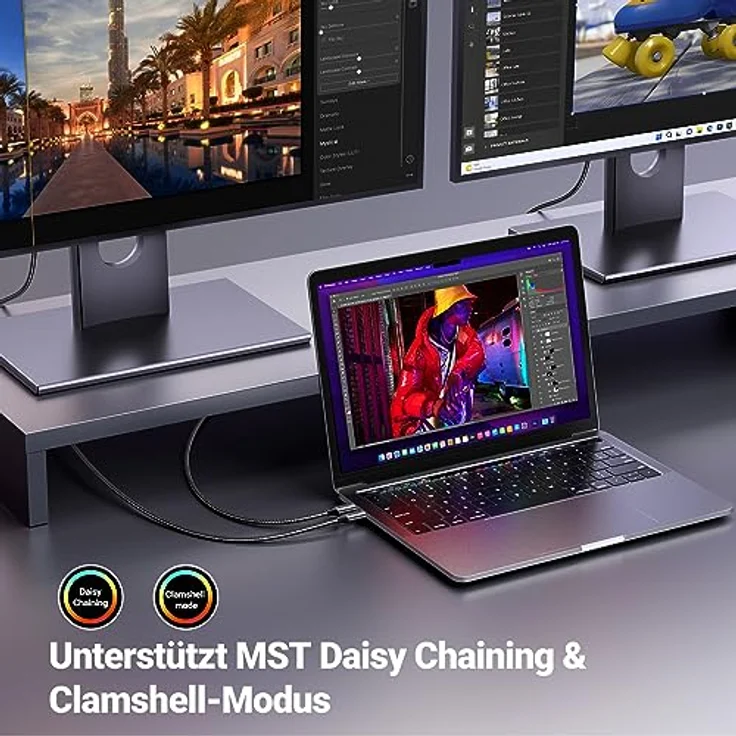 UGREEN USB C auf DisplayPort 1.4 Kabel 8K 60Hz 30Hz 4K 240Hz 144Hz HDR VRR Thunderbolt 4 3 DP1.4 Kabel, 3M, kompatibel mit iPhone 15 MacBook Pro Air M1 M2 iPad Pro Air 5 Surface Pro 8 Galaxy S23 – Bild 4