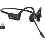 SHOKZ OpenComm2 UC, Open-Ear-Bluetooth-Headset mit Dual-Noise-Cancelling-Mikrofon, USB-A-Adapter, Zoom-zertifiziert, Schwarz