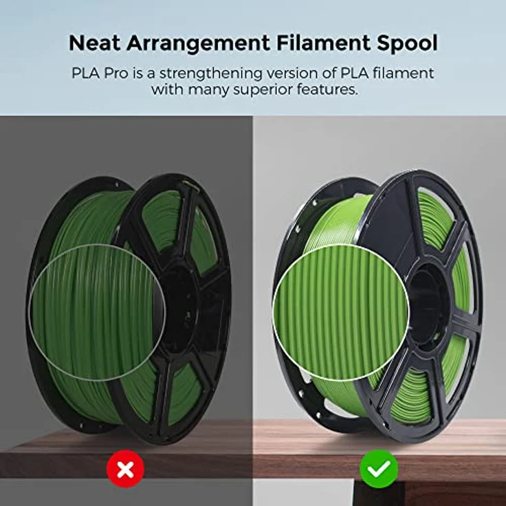 FLASHFORGE PLA PRO 3D-Drucker-Filament, 1,75 mm, 1 kg Spule, verbesserte Zähigkeit, Maßgenauigkeit +/- 0,02 mm, knäuelfrei, Grün – Bild 4