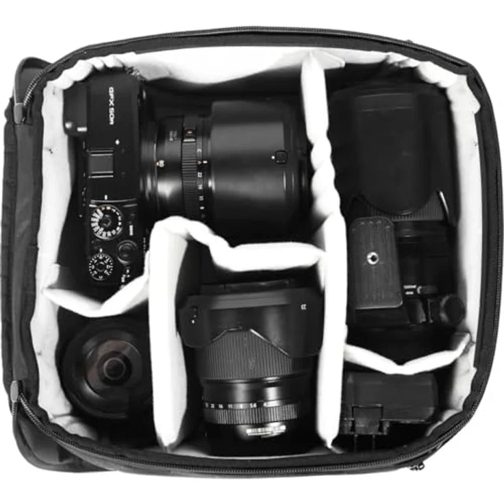 Peak Design Medium Camera Cube kompatible Reisetaschen (BCC-M-BK-3), Wetterfeste 160D Nylon-Canvas-Hülle, flexibles FlexFold-Organisationssystem – Bild 3