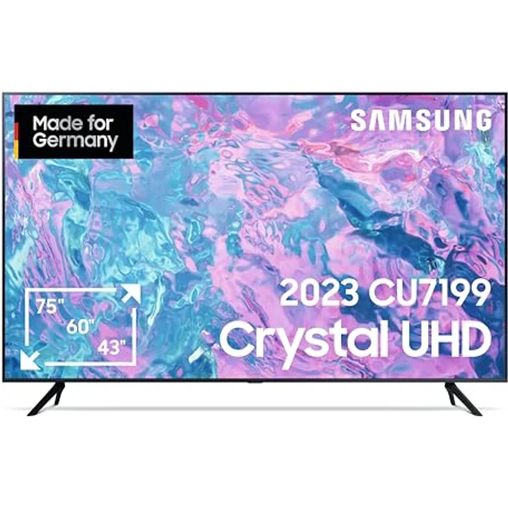 Samsung Crystal UHD 4K CU7199 Fernseher 65 Zoll, PurColor, Crystal Prozessor 4K, Smart TV, GU65CU7199UXZG, Deutsches Modell [2023] – Bild 1