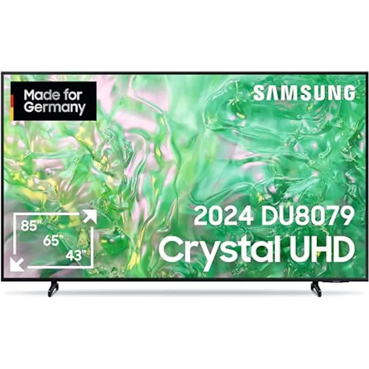 Samsung Crystal UHD 4K DU8079 Fernseher 55 Zoll, Dynamic Crystal Color, 4K Upscaling, AirSlim Design, Smart TV, GU55DU8079UXZG -  Deutsches Modell [2024]