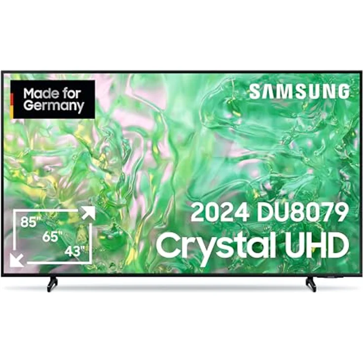 Samsung Crystal UHD 4K DU8079 Fernseher 65 Zoll, Samsung TV mit Dynamic Crystal Color, 4K Upscaling, AirSlim Design, Smart TV, GU65DU8079UXZG, Deutsches Modell [2024] – Bild 1