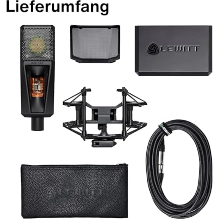 Lewitt PURE TUBE Studio Set, Röhrenmikrofon mit 1" Echtkondensator Kapsel, Niere, 132 dB max. SPL, inkl. Netzteil und Popfilter – Bild 8