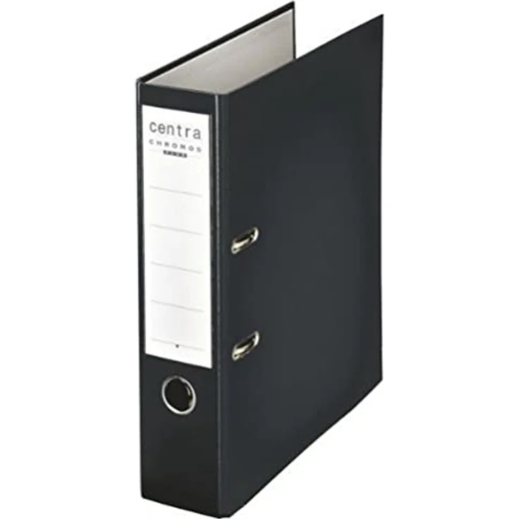 Centra Aktenordner Ordner PP Chromos - A4, 80 mm, schwarz mit Hebelmechanik und Sichttasche – Bild 2