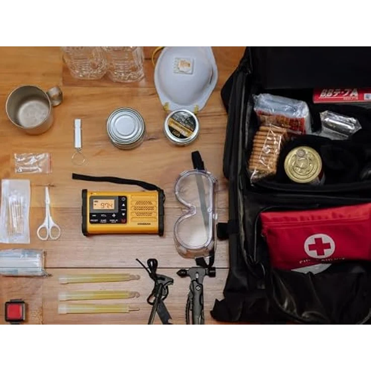 Sangean MMR-88, Hybrid Radio AM/FM/DAB+ mit Taschenlampe, wiederaufladbar, Solarpanel, schwarz-gelb – Bild 7