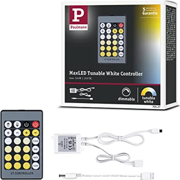 Paulmann 70527 MaxLED Controller Tunable White inkl. IR-Remote DC 24V eckig max. 144W dimmbar 50x35mm Weiß Kunststoff - Preisvergleich