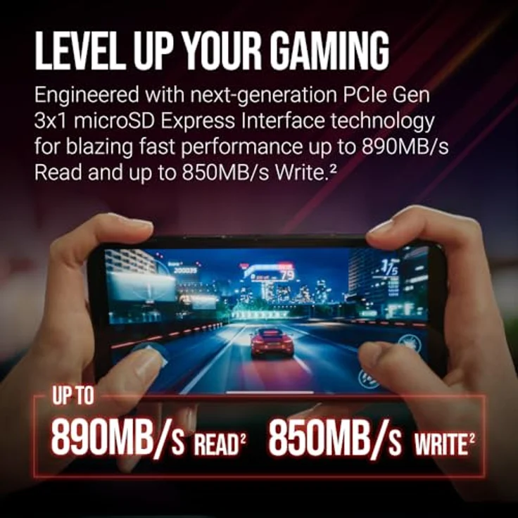 PNY microSD Express Speicherkarte microSDXC UHS-I U3 V30 A1 1TB, bis zu 890/850 MB/s Lesen/Schreiben, für Nintendo Switch 2 und andere microSD Express Geräte – Bild 5