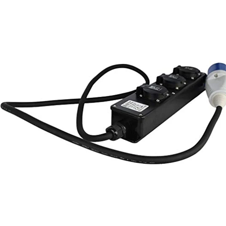 K&S Könner&Söhnen Verlängerungskabel Steckdosenadapter KS EX1.5M-3S, 5 kW Gesamtlast, für Innen- und Außenbereich, gummiert, schwarz – Bild 3