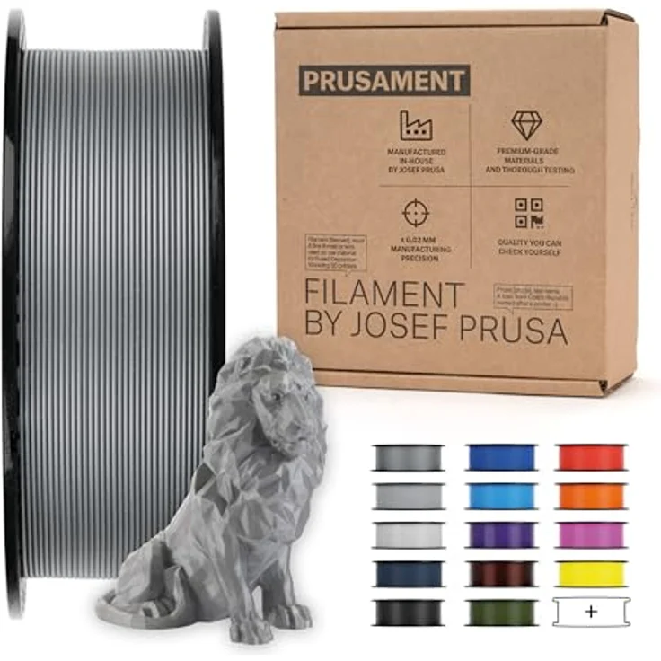 Prusa Prusament PLA Galaxy Silver 1kg, 3D Filament 1.75 mm, Silber, Grau, hohe Schichthöhe von 50 Mikrometer – Bild 2