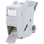 Metz Connect 1309426003-E Netzwerkdose Hutschiene CAT 6, Lichtgrau (RAL 7035), E-DAT Modul RJ45, geeignet für 10 GBit Ethernet und PoE